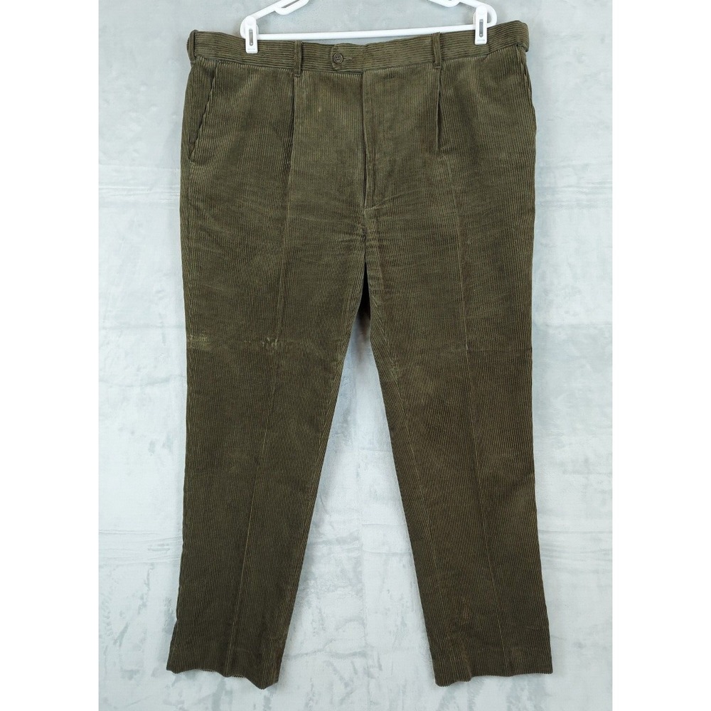 Peter‎ Christian Gentleman's Outfiters Green Corduroy Pleated Pants Chino 44x31